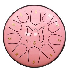 스틸 텅드럼 행드럼 명상, 1개, 핑크 6인치 11음