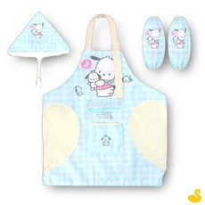 GOS 방수앞치마 포차코 타올 앞치마 토시 두건 세트 M 어린이요리앞치마