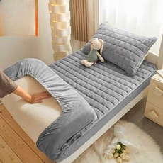 헤브잇 침대면패드 매트리스패드 워싱 사계절, 밀크플리스 퀼팅 바닐라그린 120x200