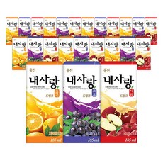 [데일리이츠] 웅진 내사랑 과즙 드링크 오렌지 포도 사과맛 3종류 총 24입 세트, 185ml, 24개