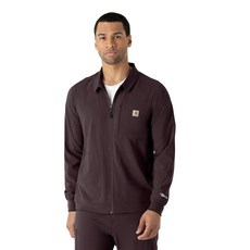 Carhartt 칼하트 Scrubs C80023 남성용 RUGG 어그ed Flex 모던 핏 본디드 플리스 잭 다크 세피아 스몰_164982
