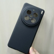 VIVO X200 Pro 울트라 씬 매트 슬림 하드 충격 방지 갑옷 뒷면 커버 용 실제 아라미드 탄소 섬유 전화 케, 01 For VIVO X200 Pro, 01 Carbon Fiber, 01 600D Fine Hole