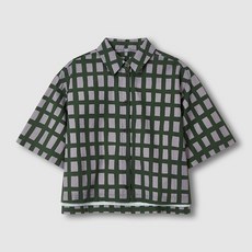 JAJU 여 돌담 체크 반팔 셔츠 J115303007043 549353