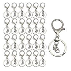 스켈 키링 열쇠고리 키링 부자재, 20개, 실버