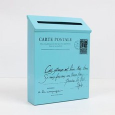 帶鎖信報箱 防雨防曬鐵皮信箱 掛牆信件箱 郵箱, 藍色小字