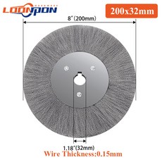 그라인더 Loonpon 철사 브러시 와이어 휠 브러시 벤치 연마기 청소용 라운드 녹 연마 디버링 도구 75-200mm, 5) 200x32mm