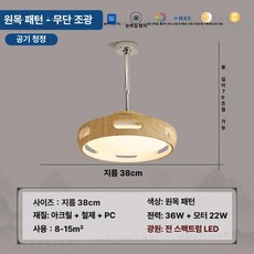 미소샵 날개없는실링팬 거실 천장 선풍기 조명, 내추럴 우드 패턴 공기 정화 B