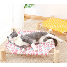 원목 반련동물 해먹 침대/고양이 강아지 침대/행군용 침대/애견 쇼파/캠핑 쿨매트, 1개, 고양이팬턴