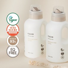 ruuve 유아용 비건 EQ FREE 섬유 유연제 시그니처향, 1L, 2개