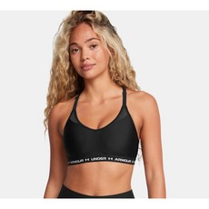 매장정품 언더아머 1386424 001 블랙 여성 UA 크로스백 로 우 스포츠 브라 여자 탑 헬스복 필라테스복 133466