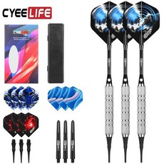 전자다트 다트핀 CyeeLife 전문가용 16/18 그램 소프트 팁 다트 세트 여분의 플라스틱 포함 전자 다트판 액세서리, 1) CHINA, 1) 18g, 1개