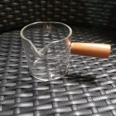 Espresso雙嘴加厚玻璃量杯, 原木柄,70ml, 1個