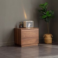 北歐黑胡桃色三斗櫃床頭櫃，日式儲物櫃，簡約客廳收納邊櫃，小戶型適用, 1個, 50.40.50黑胡桃色, 50.40.50黑胡桃色