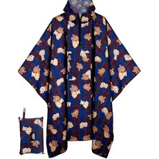 Bruvoalon 3-in-1 레인 판초 1/4 지퍼 및 가슴 포켓 방수 햇빛 가리개 성인 청소년 응급 상황용 접지 매트, Dog, 1