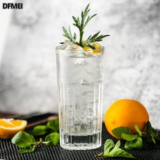 DFMEI 豎條劍紋直身杯 花紋金湯力杯 條紋長飲杯海波杯 莫吉托杯柯林杯, 1個