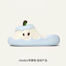 CHEDOIR 蘋果造型兒童拖鞋 軟底防滑居家涼拖鞋 藍蘋果 220碼 適合腳長21.5cm