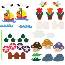 청양토이 펠트 환경꾸미기 환경판 재료, 1개, 배와 갈매기