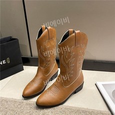 라인댄스부츠 웨스턴 라인댄스화 줌바 댄스화 여성, 39, 브라운 굽3.5cm