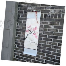 벚꽃 매화 족자 서예 캘리그라피 두루마리 벽걸이 인테리어 장식 한지 그림, 1개