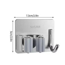 다용도 스테인리스 가정용 수납 선반 욕실 없이 벽걸이형 걸레 빗자루 설치 방수 가능한, 1pcs silvery B