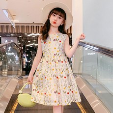 女童碎花純棉連身裙