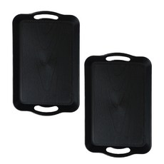 오드상회 가벼운 카페쟁반 쟁반트레이 플라스틱사각트레이 1+1, 2개, 블랙