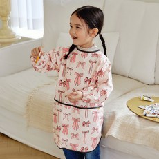 요바프 반신형 앞치마 미술가운 플레이수트 / 리본