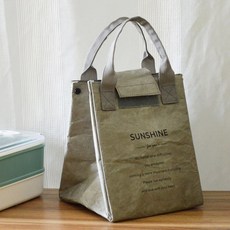 리빙스튜디오 크라프트 도시락 보온보냉백, 회색, 1개