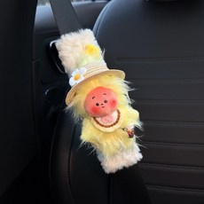 車載安全帶護肩保護套 星行人偶造型可愛內飾品, 草帽圍兜星星人, 1個