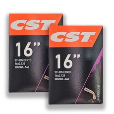 CST 16인치 전기자전거 튜브 16X2.125 CR202L A60 슈레더 60도 벨브 삼천리 팬텀 비아지오 퀄리 튜브, 2개 2개