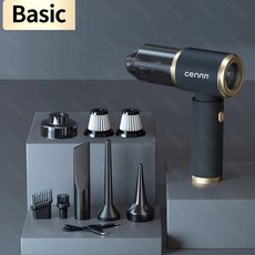 CENRR 210000PA 미니 자동차 진공 청소기 무선 강력한 휴대용 청소 기계, Basic 2hepa