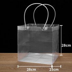F5 PVC 흰색 긴손잡이 쇼핑백28x25x28cm 사각 (1봉 묶음), 1봉