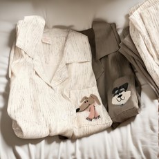 情侶睡衣男女春秋純棉長袖長褲家居服套裝