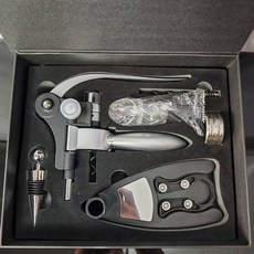 紅酒開瓶器套裝 鋅合金 葡萄酒兔頭開瓶器 硬禮盒, 7件套白鎳, 1個