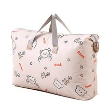 어린이집 이불 가방 낮잠 곰패턴 방수 원단 캠핑, 곰돌이 베이지