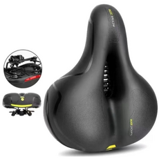 에쉬울프 자전거안장 쿠션안장 MTB 편안한안장, 블랙옐로우, 1개