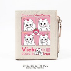 IVE동전지갑 아이브카드지갑 IVE반지갑 IVE만화지갑 IVE캐릭터지갑 IVE팬굿즈지갑 IVE귀여운지갑 IVE코인파우치 아이브미니지갑 IVE카드코인지갑 IVE팬선물 어린이소형지갑, 8. 오프 화이트 W 장위안잉 핑크, 1개
