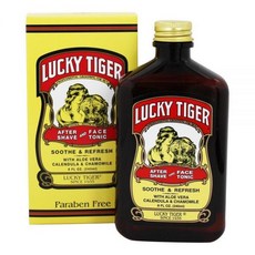 Lucky Tiger 애프터 쉐이브 앤 페이스 토닉 (236.6ml(8액량 온스) - 남성용 알코올 프리 애프터쉐이브 로션 알로에 베라 금잔화 및 카모마일이 함유된 수딩 토너