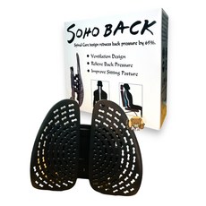 SOHOBACK 舒活透氣雙背墊 台灣製 安能背克 靠背墊 椅靠 汽車輪椅適用, 黑色網布套