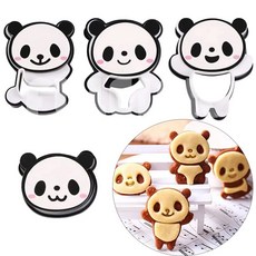 조각 세트 팬더 쿠키 커터 쿠키 스탬프 금형 DIY 플런저 커터 빵 샌드위치 킹 금형 케이크 장식 도구, 1개