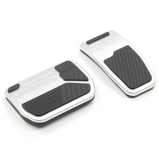 Y 고무 미끄럼 방지 브레이크 가속 페달 커버와 호환되는 풋 페달 패드 세트, Silver, 1세트, 사이즈 이미지 참고