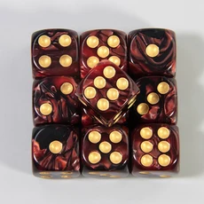 6면 주사위 세트 컬러 라운드 코너 큐브 PRG 파티 놀이 보드 교육 수학 16mm 10 개, 08 dark red black
