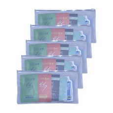 일회용 여행용 세트A 세면도구 1회용 비품 파우치 간편휴대 간편사용 샴푸 린스 바디 폼 칫솔 치약 샤워타올, 5개