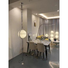 빈티지거실유리램프 장스탠드 현관 카페 화이트 스탠드 듀얼헤드 포인트 원형 북유럽 복도, D. 천장등 D40H250cm 변광 2.5~2