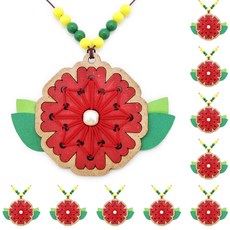 DIY모아 실꿰기 카네이션목걸이만들기x10개 어버이날 선물, 1개