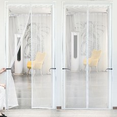 防蚊門簾魔鬼氈 空調門簾 夏季防蚊門簾魔術貼家用臥室布藝紗窗防蚊蟲磁性高檔免打孔隔斷簾, 灰色素色【頂部加寬魔術貼+側邊收納】,寬90*高200cm