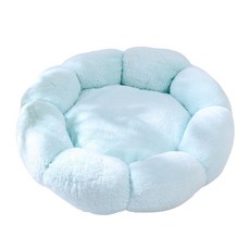 寵物睡窩 寵物睡墊 貓窩 狗窩 貓咪牀 柔軟舒適深度睡眠寵物窩, 1個, 花朵窩淺藍色,40CM（貓5公斤內，狗3公斤內）, 花朵窩淺藍色