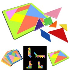 EVA 무지개 칠교놀이 스펀지 탱그램 퍼즐 입체도형 만들기 텡그렘 블럭 (1인용 5세트)