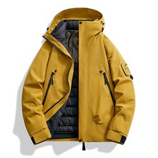 秋冬新款三合一沖鋒衣羽絨情侶休閑戶外登山羽絨內膽兩件套石墨烯黑金