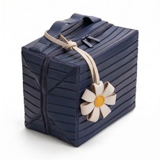 화장품 파우치 럭스올리브 대형 사각 상자형 스탠딩 여행용 메이크업 가방 데이지참 증정, 1개, 딥네이비